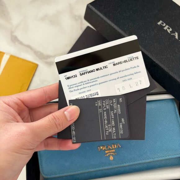 Prada Milano 2in1 Blue Long Wallet with Authenticity Card and Box - Picture 15 of 15